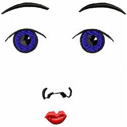 Faces Embroidery Design 4